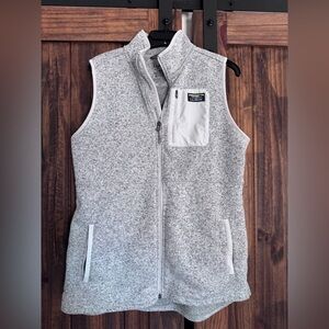 L.L.Bean Heather Gray Sweater Fleece Long Vest
